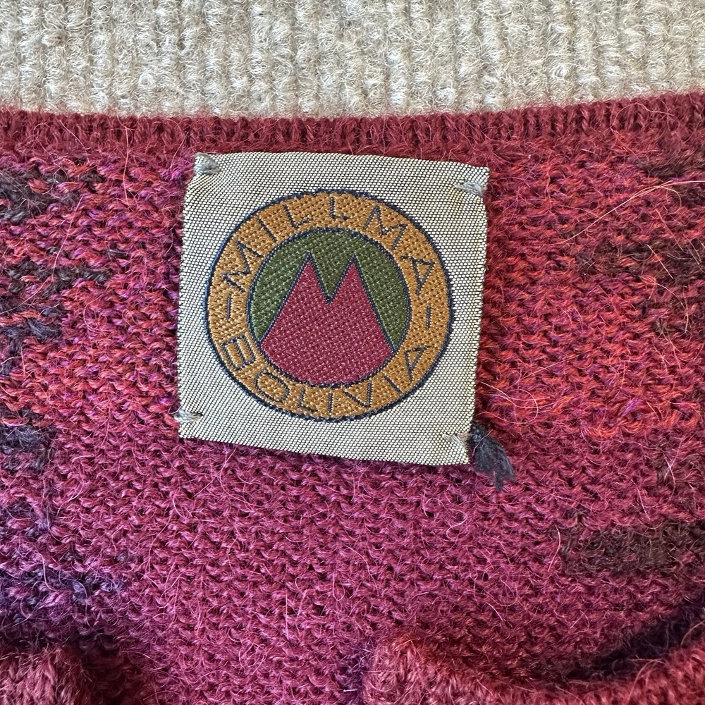 Millma Bolivia Colorful Full Zip 100% Alpaca Sweater Size‎ Large - Picture 4 of 9